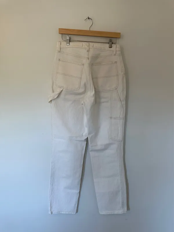 Abercrombie & Fitch The 90s Ultra High Rise Carpenter Jean White - Image 13
