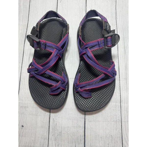 Chacos Women's Sz. 7M Purple Striped Hiking Outdoors Adjustable Strappy Sandals - Image 2