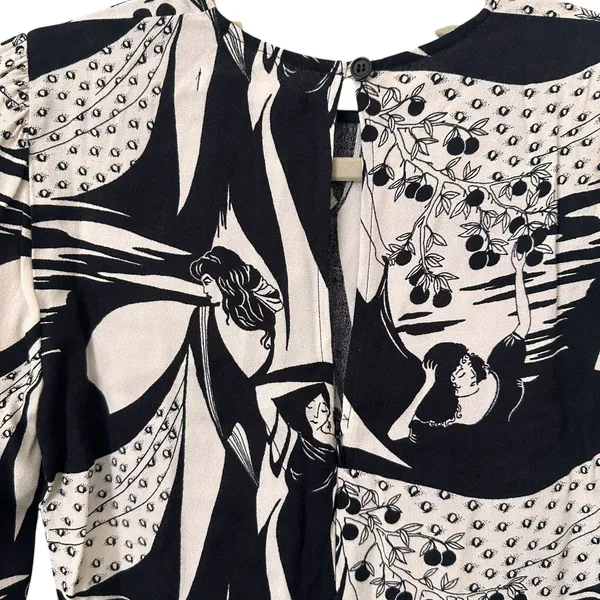 REFORMATION Celeste‎ Mediterranean Print Midi Dress Sz 0 - Image 3
