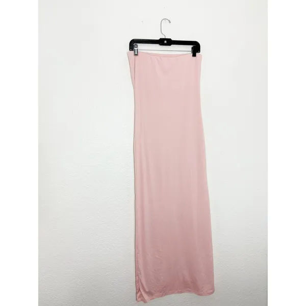 Bumpsuit Zoe Maxi Dress Size Medium Pink Maternity Strapless Baby Shower - Image 14