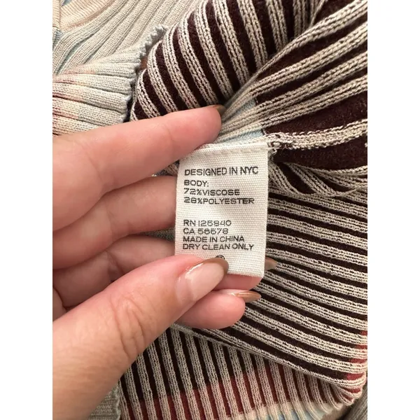 INTERMIX Reversed Stripe Knit Sweater Small - Image 6