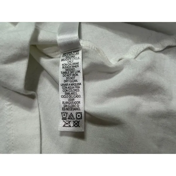 Felina Women's White V-Neck Mesh Trim Cotton Short Sleeve T-Shirt C8242 Size M - Image 6