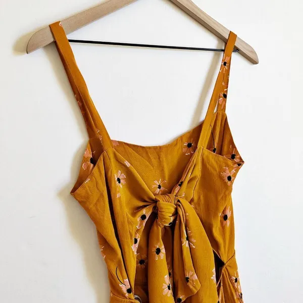 Faithfull The BranD Anthropologie Wide Leg Jumpsuit Floral Orange Size L - Image 7