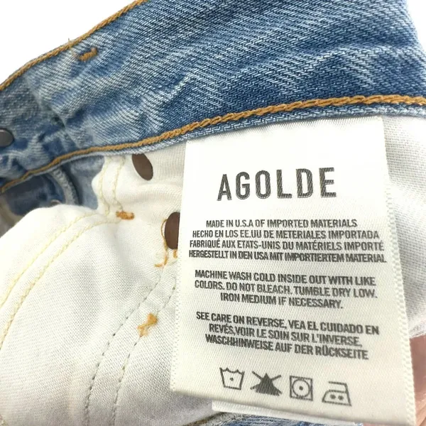 Agolde Jamie Jeans High Rise Classic Denim Shakedown Light Wash Blue Size‎ 23 - Image 11