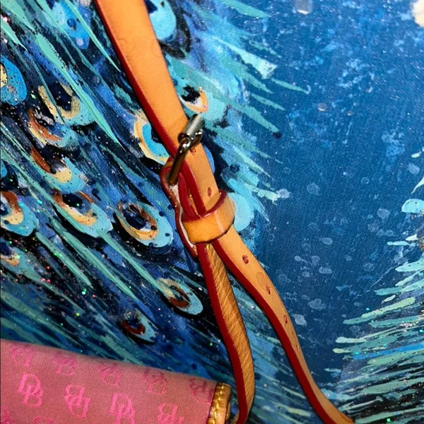 Vintage Y2K Pink Canvas Monogram and Leather Dooney & Bourke Crossbody Bag - Image 5