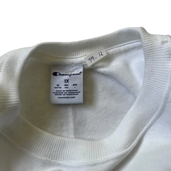 Champion White Fleece Logo Sweatshirt Women Plus Size 1X | 59-12 - Image 3