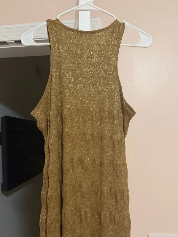 Mango Gold Shimmer Dress - Image 6