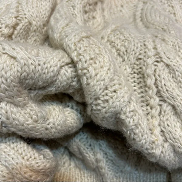 American Eagle VTG Icelandic Wool Cable Knit Chunky Sweater Fisherman Preppy - Image 9