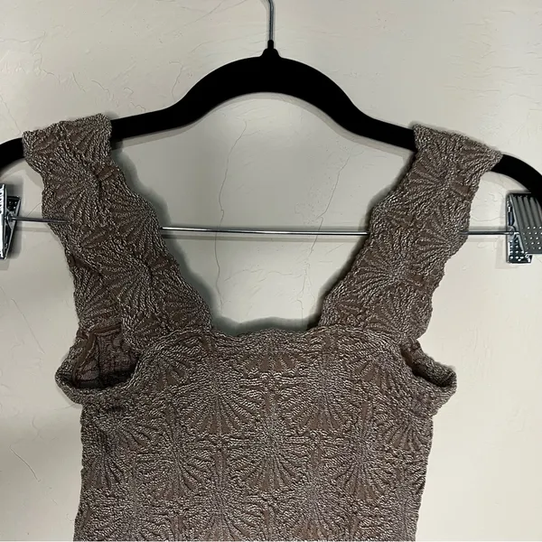 Intimately Free People Love Letter Cami Brown‎ Textured Crop Square Neck Top - Image 10
