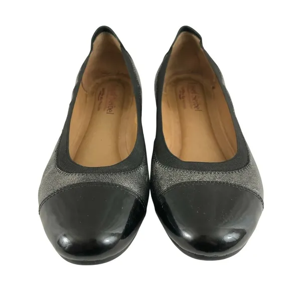 Josef Seibel Womens Ballet Flats Leather Slip On Silver Gray Metallic 37 US 6 - Image 2