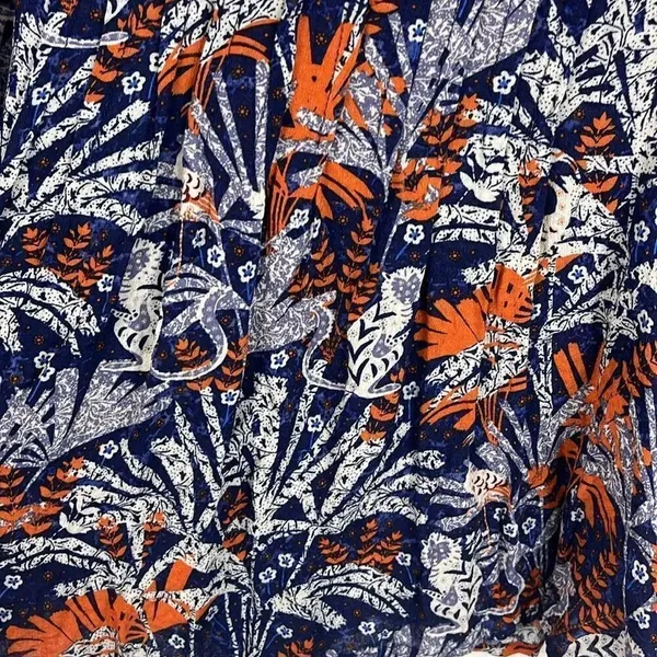 Anthropologie Maeve Cathy pleated v-neck jungle bird print blouse - Image 4