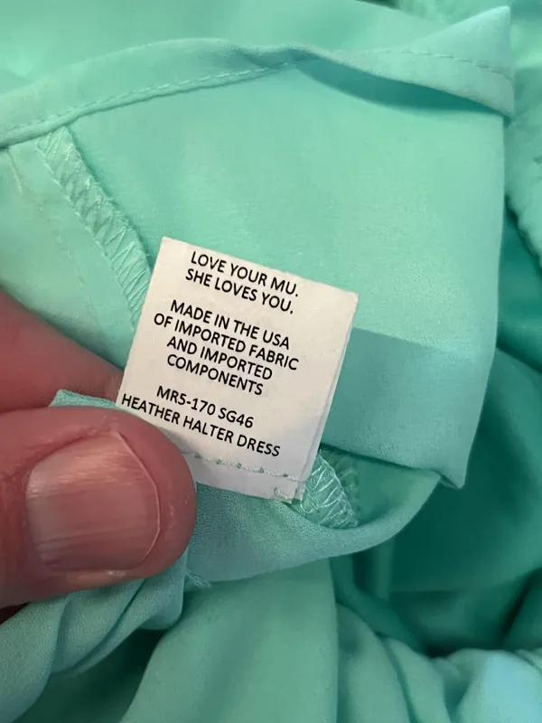 Show Me Your MuMu Dress Womens Large Green Halter Backless Chiffon Maxi Slit - Image 13