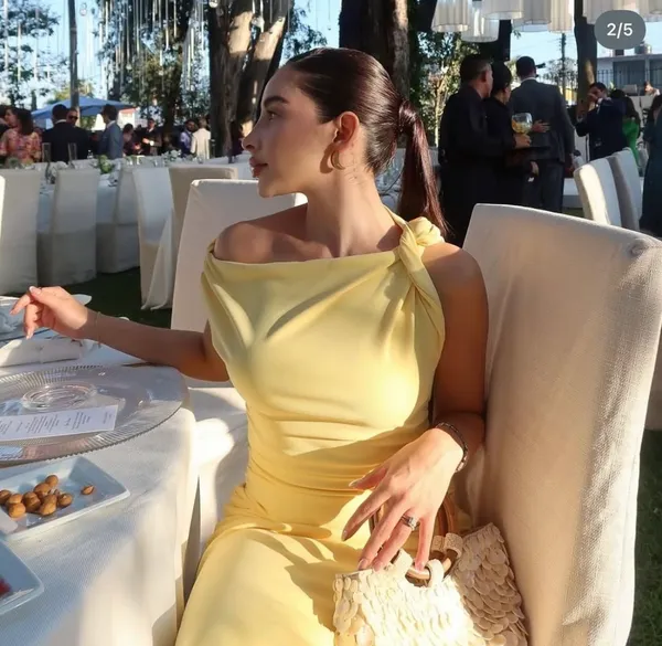 Zara maxi fitted bodycon dress butter yellow casual wedding party evening - Image 8