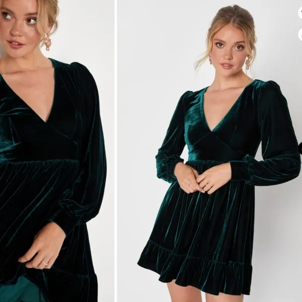 LULUS Sexy Wedding Formal Event Classy Holidays Velvet Flirty Mini Dress - Image 3