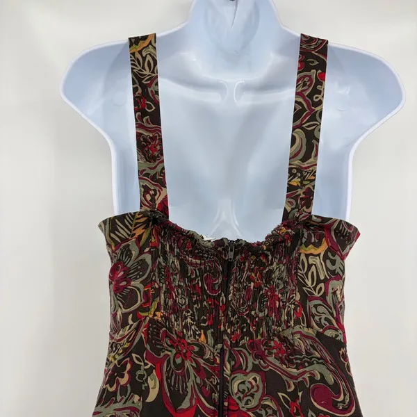 Madison Leigh Boho Floral Beaded Dress Sz 8 Y2K Festival Empire Waist Paisley - Image 7