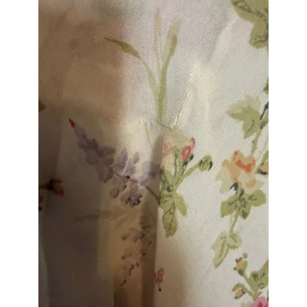 Polo Ralph Lauren Ivory Garden Floral Print Tie Neck Chiffon Maxi Dress Size XS - Image 10