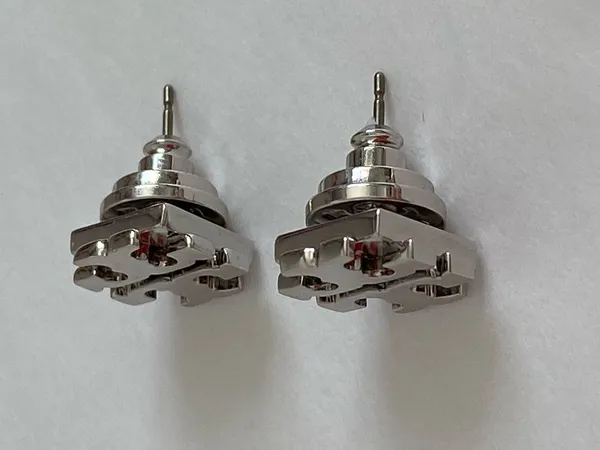 Tory Burch Silver Logo Stud Earrings Never Worn - Image 6