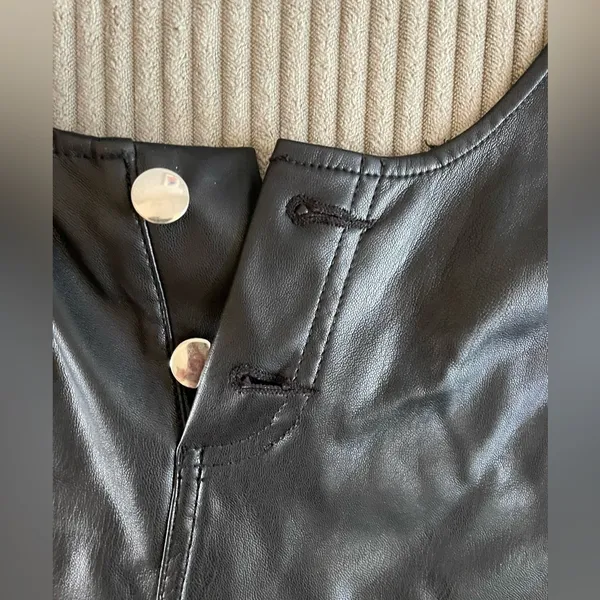 ASOS Collusion‎ Black Leather Mini Dress Size 2 - Image 3