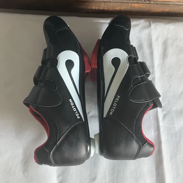 Peloton Bike Cycling Shoes Unisex Size 40‎ (women's 9-9.5) Black Red, Cleats EUC - Image 6