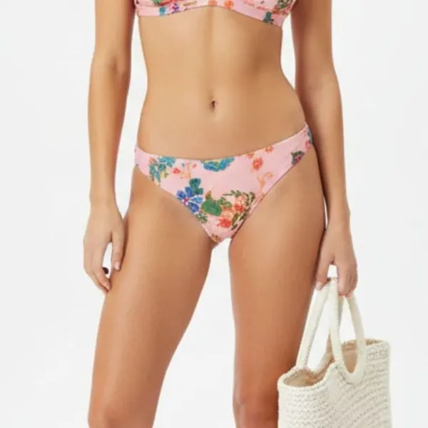 Triangl Pink Floral Neoprene Swim Bikini Bottoms XXS NEW - Image 7