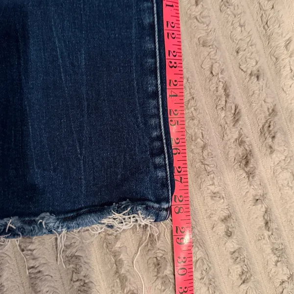 Petra 153 Womens High‎ Rise Wide Leg Jeans Dark Wash Raw Hem Size 5/26 - Image 7