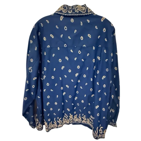 The Quacker Factory Blue Beaded Jacket - Image 4