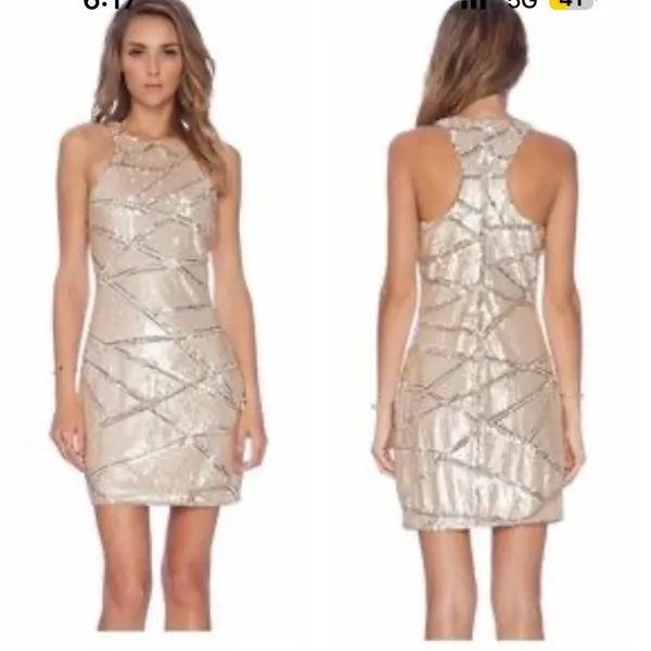 Parker Revolve gold‎ sequin bodycon mini dress party holiday new year XS wedding - Image 2