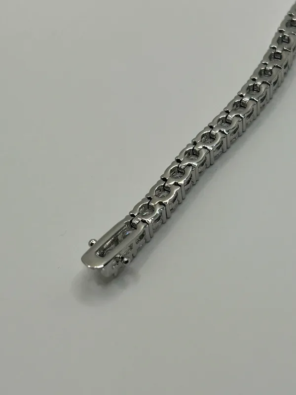 Real Silver 5mm Tennis Bracelet Moissanite VVS1 D Mens Iced 8 Inch High Quality - Image 6