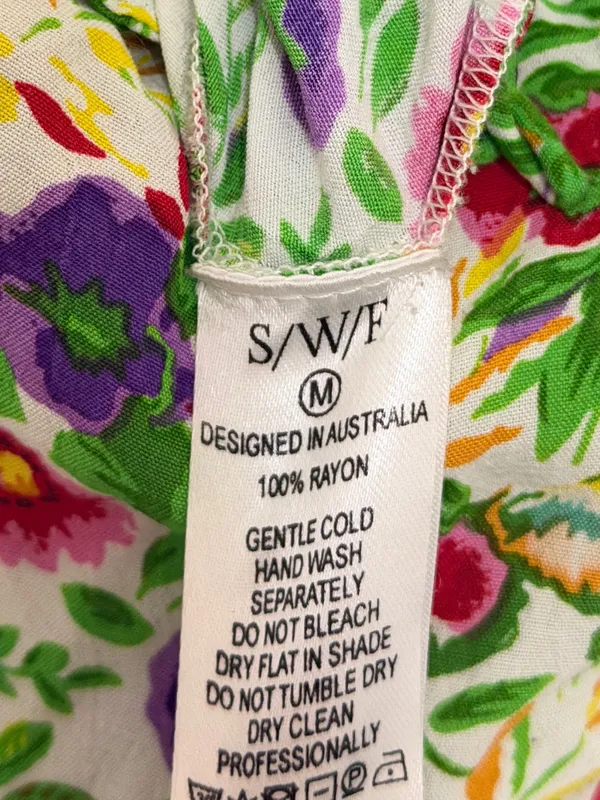 SWF Dynamic Floral Dress Size Medium Resurgence Shoulder Tie Maxi Revolve - Image 8