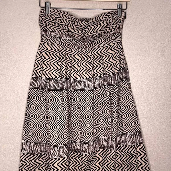 Anthropologie Edme & Esyllte Dress Womens 0 Brown Cream Geometric Print Maxi - Image 5