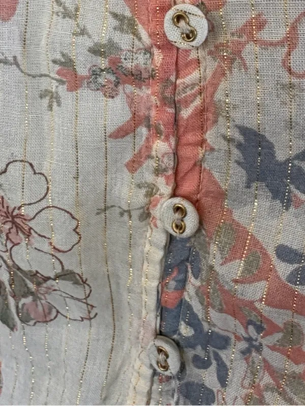 EUC Anthropologie Smocked Lurex Floral Long Sleeve Top Size Small - Image 11