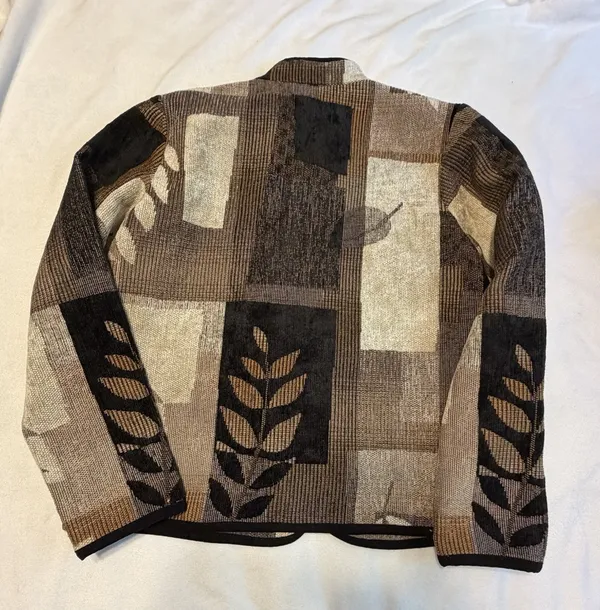 Coldwater Creek Floral Leaf Print Full Zip Lightweight Jacket XS - Image 4