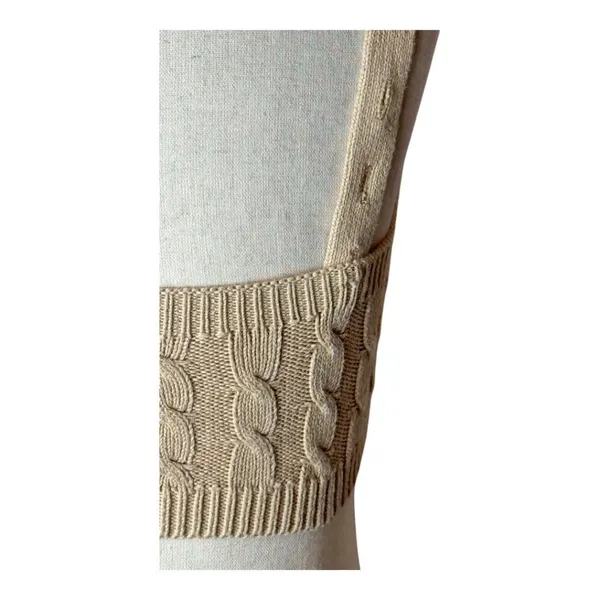 Revolve 525 Tank Top Women XS Beige Tan Oat Cable Knit Tiny Tank Cropped‎ Sexy - Image 7