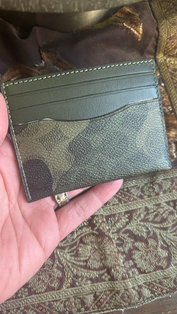 Coach Authentic  leather large slim card case with ID window. - Image 2