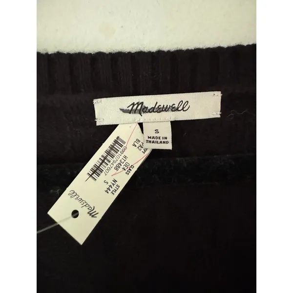 NWD Madewell V-Neck Pullover Sweater Merino Wool Size Small Black - Image 8