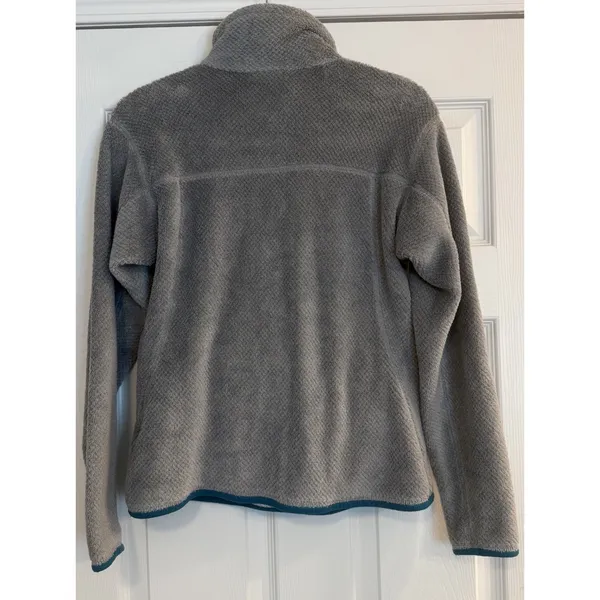 Patagonia Fleece‎ Jacket Womens Small Gray/Teal Polartec ReTool Snap-T Pullover - Image 2