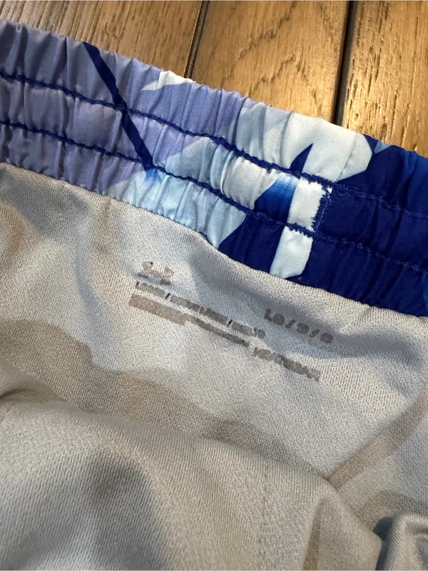 Under Armour Blue and White Geometric Athletic Shorts - Image 2