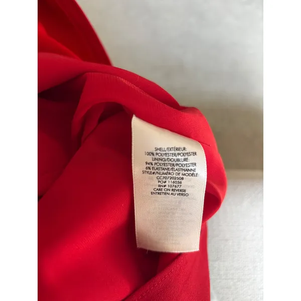 NWOT Alice +‎ Olivia Tameika Trumpet-Sleeve Crepe Mini Dress 8 Red CC707202508 - Image 5