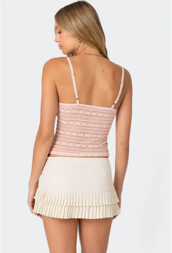 brand new edikted mesh tank top light pink xs - Image 2