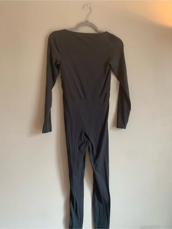 Offline By Aerie Long Sleeve Square Neck Jumpsuit Black Women Size Small - Image 3
