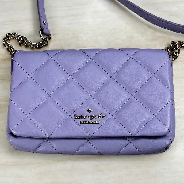 Kate Spade Emerson Place Vivenna Quilted Leather Crossbody Bag Lavender PWRU4229 - Image 10