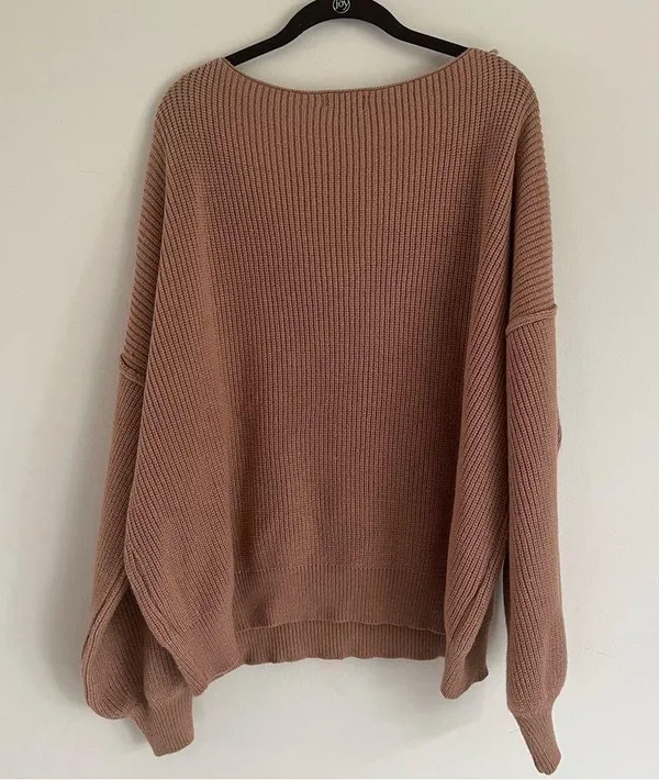 Pink lily tan ribbed sweater - Image 5
