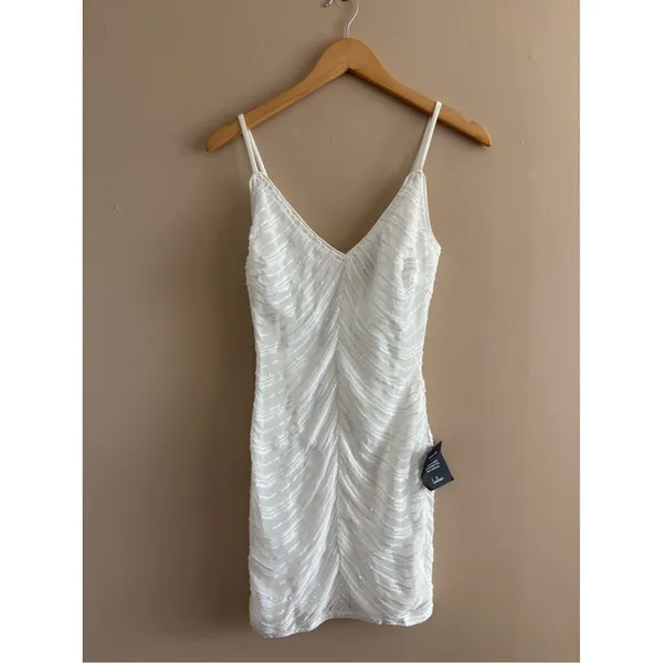 Lulus Like a Movie Star White Sequin Bodycon Mini Dress Size XS NWT Bachelorette - Image 5