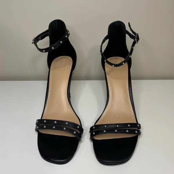 A New Day Enya Black Studded Barely There Pumps - Image 2