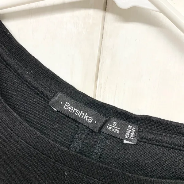 Bershka Dress Women Size Small Crewneck‎ Long Sleeve Midi Black Evening Business - Image 3