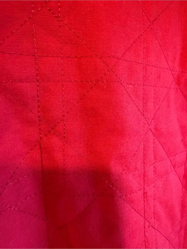 TCEC Quilted Linen Blend Cropped Jacket Pink Trim Preppy Cottagecore L - Image 8