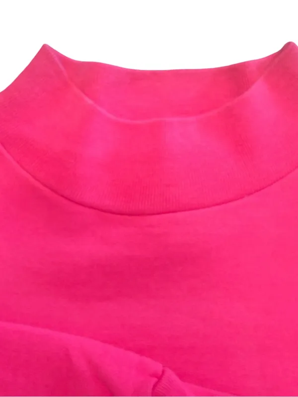 Vintage 90s Gitano Mock Neck Sweatshirt Pink World Athlete Globe Graphic OS - Image 5