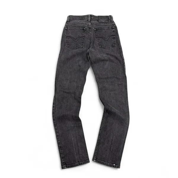 Women’s washed out black vintage Harley Davidson straight leg jeans - Image 3