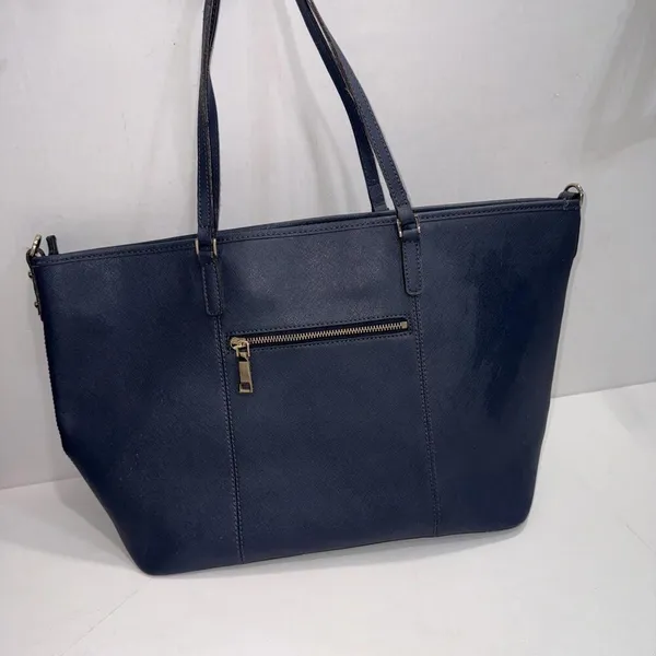 Rowallan‎ Large Old Money Minimalist Navy Blue Canvas Tote Purse - Image 2