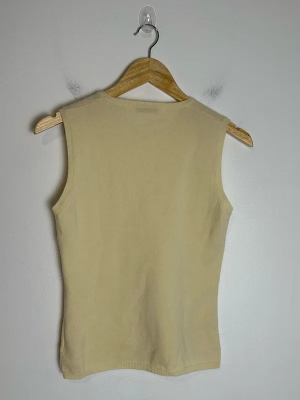 Brunello Cucinelli Cashmere Butter Yellow Cashmere Top Sz S - Image 7